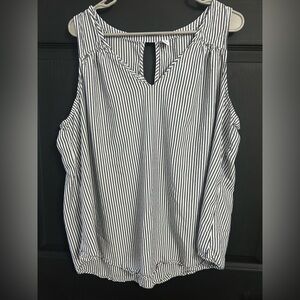 Old Navy Blue and White Striped Sleeveless Blouse